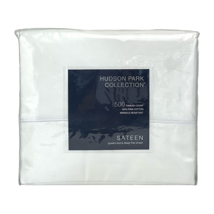 Hudson Park 500 Thread Count Queen Extra Deep Flat Sheet