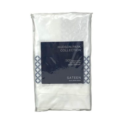 Hudson Park Embroidered Geo Euro Sham White/Slate 3