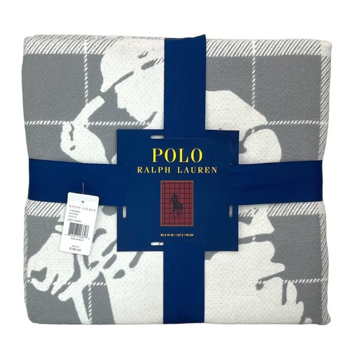 Polo Ralph Lauren Oakwood Throw Big Pony Gray / Ivory 2