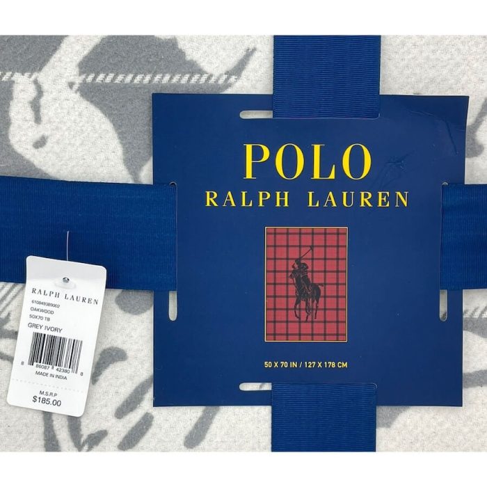 Polo Ralph Lauren Oakwood Throw Big Pony Gray / Ivory 3