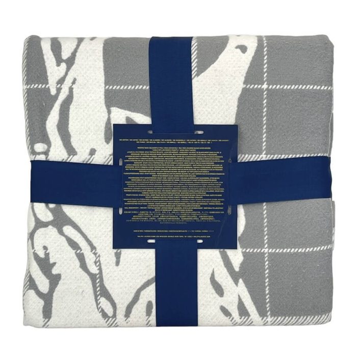 Polo Ralph Lauren Oakwood Throw Big Pony Gray / Ivory 4