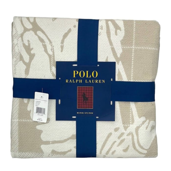 Polo Ralph Lauren Oakwood Throw Big Pony Tan / Ivory 2