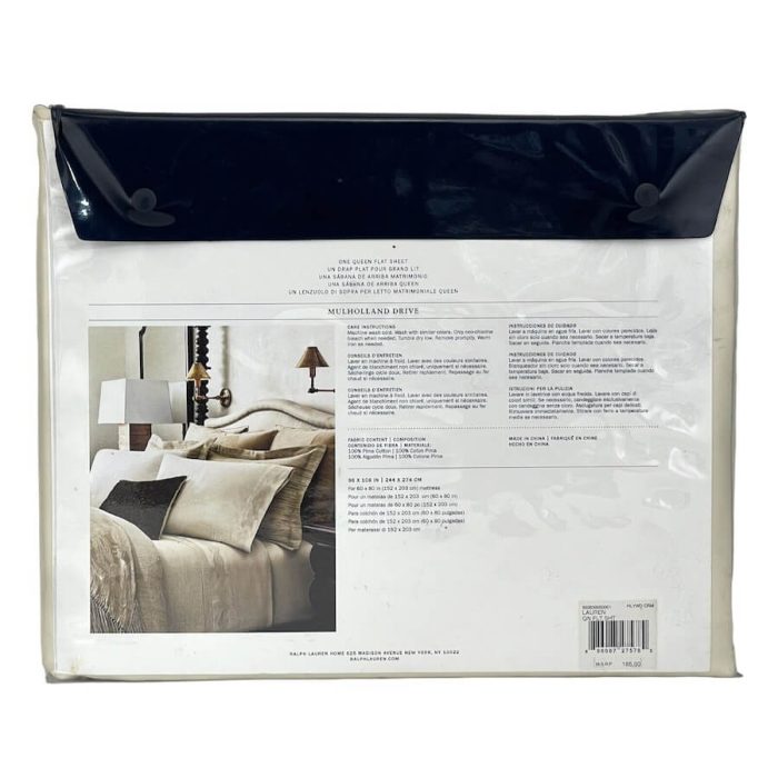 Ralph Lauren Mulholland Drive Queen Flat Sheet Cream 3