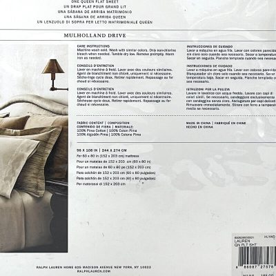 Ralph Lauren Mulholland Drive Queen Flat Sheet Cream 4