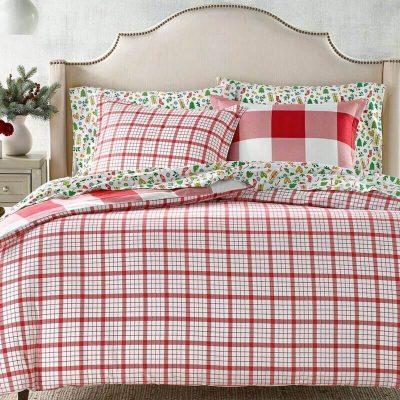 Charter Club Red Check Duvet Cover Set 2