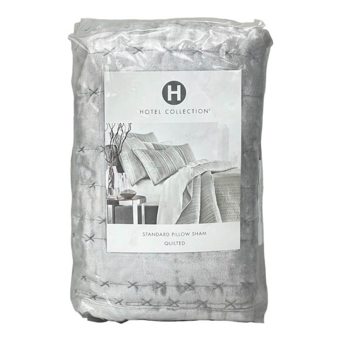Hotel Collection Velvet Standard Quilted Sham Palladium Grey 2