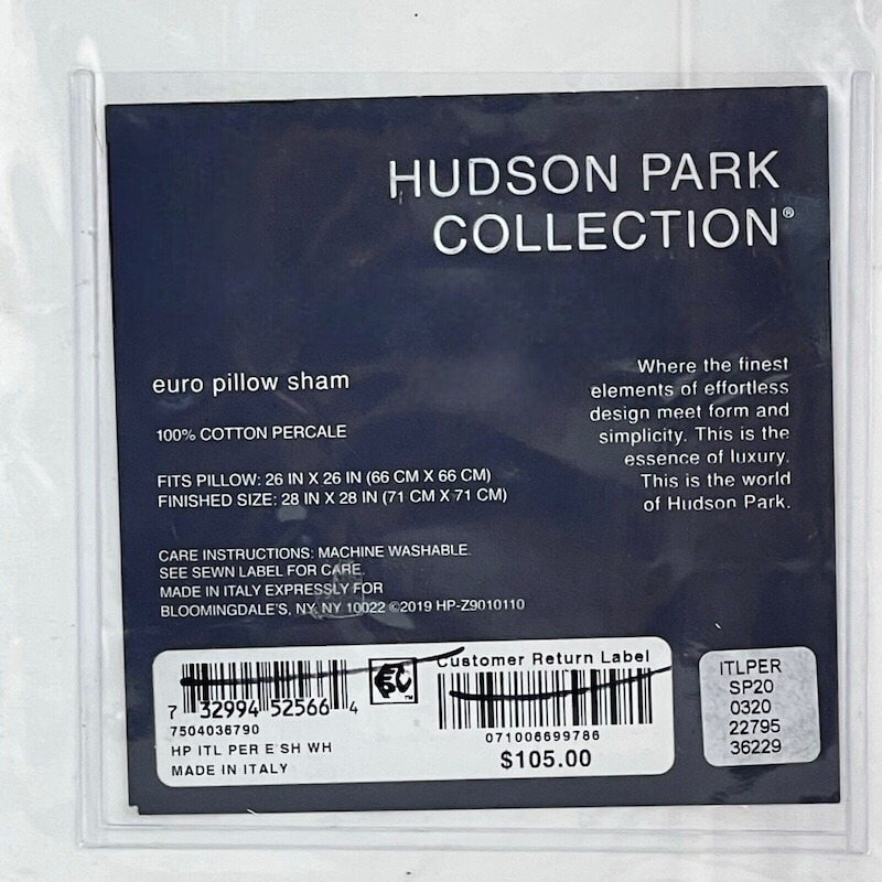 Hudson Park Italian Percale Euro Sham Charcoal Grey 4 Hudson Park Italian Percale Euro Sham Charcoal Grey 4