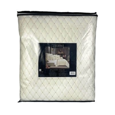 J Queen Grandeur Diamond Velveteen Queen Coverlet Set 4