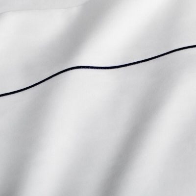 Charter Club Damask Embroidered Hem Sheet Set Navy-White 2
