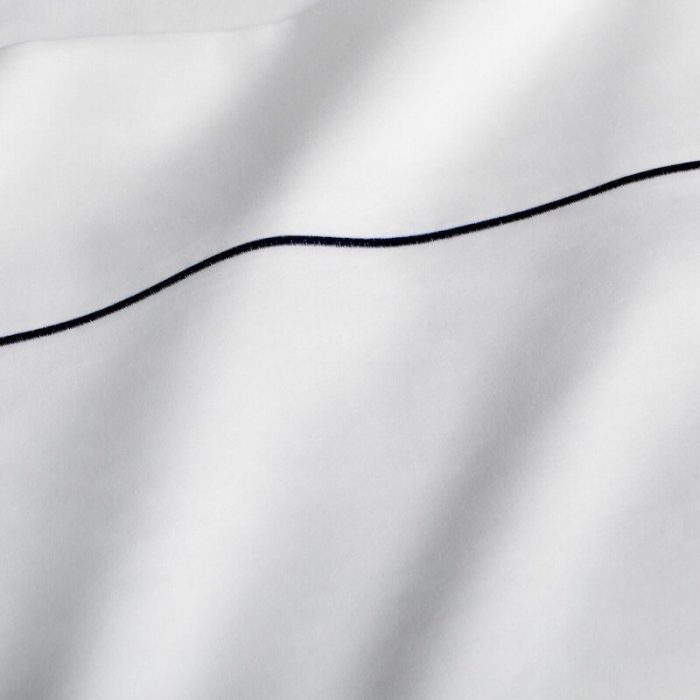 Charter Club Damask Embroidered Hem Sheet Set Navy-White 2