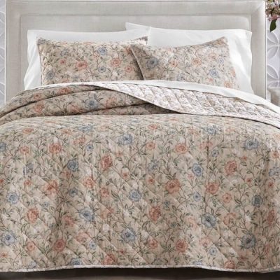 Charter Club Garden Floral King Quilt Multi Tan 2