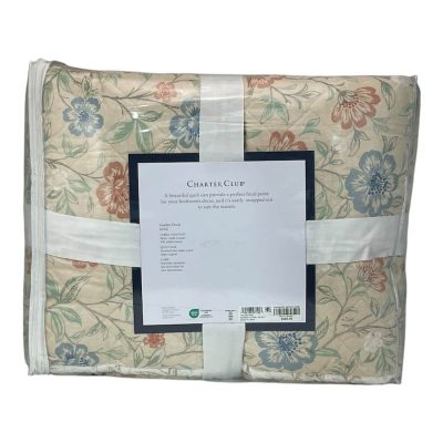Charter Club Garden Floral King Quilt Multi Tan 4