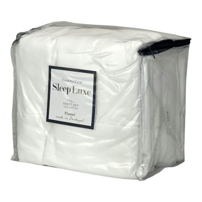 Charter Club Sleep Luxe Flannel Full Sheet Set White 2