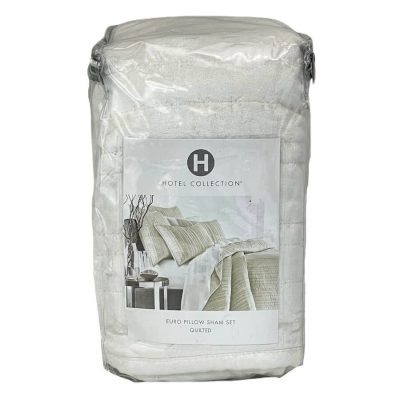 Hotel Collection Velvet Quilted Euro Sham Set Ivory 2
