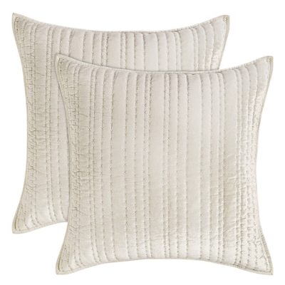Hotel Collection Velvet Quilted Euro Sham Set Ivory