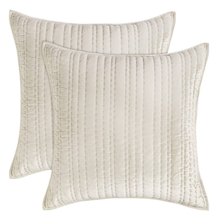 Hotel Collection Velvet Quilted Euro Sham Set Ivory
