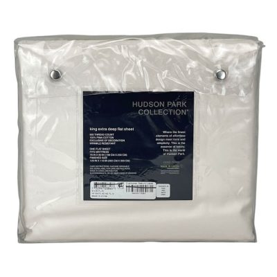 Hudson Park 500 Thread Count Extra Deep King Flat Sheet Ivory 3
