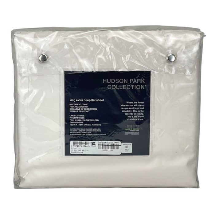 Hudson Park 500 Thread Count Extra Deep King Flat Sheet Ivory 3
