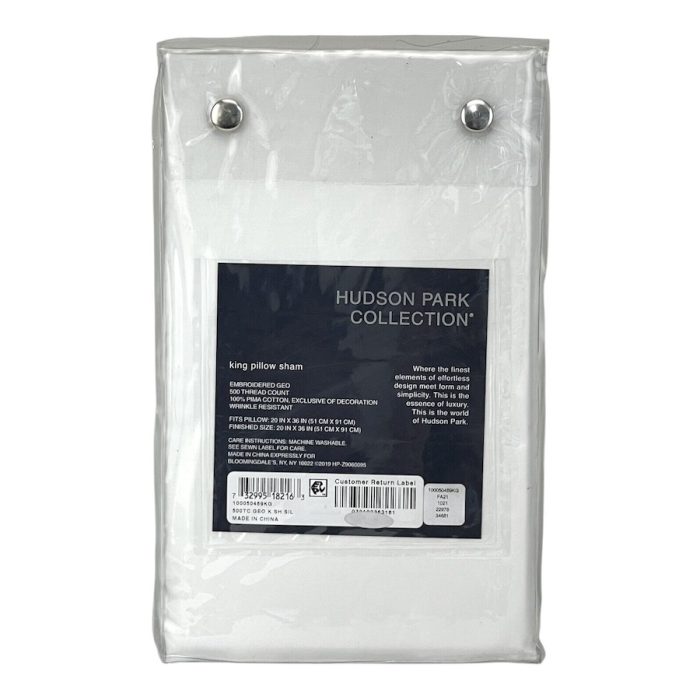 Hudson Park Embroidered Geo King Sham Silver 4