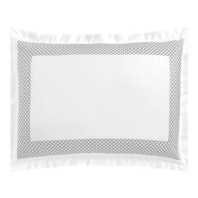 Hudson Park Embroidered Geo King Sham Silver