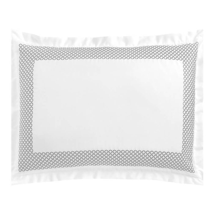 Hudson Park Embroidered Geo King Sham Silver