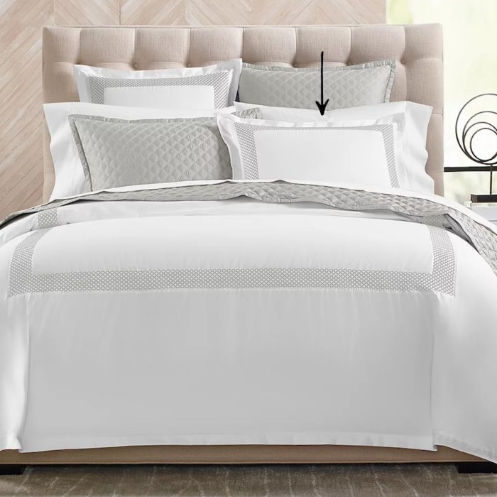 Hudson Park Embroidered Geo King Sham Silver 1