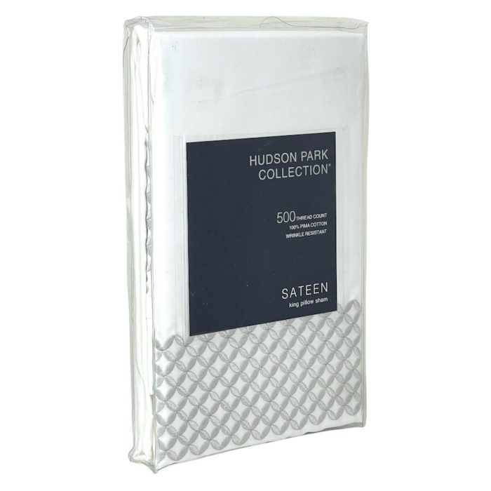 Hudson Park Embroidered Geo King Sham Silver 3