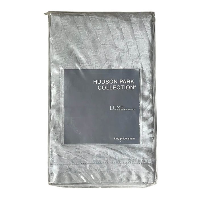 Hudson Park Luxe Palmetto King Sham Gray 4