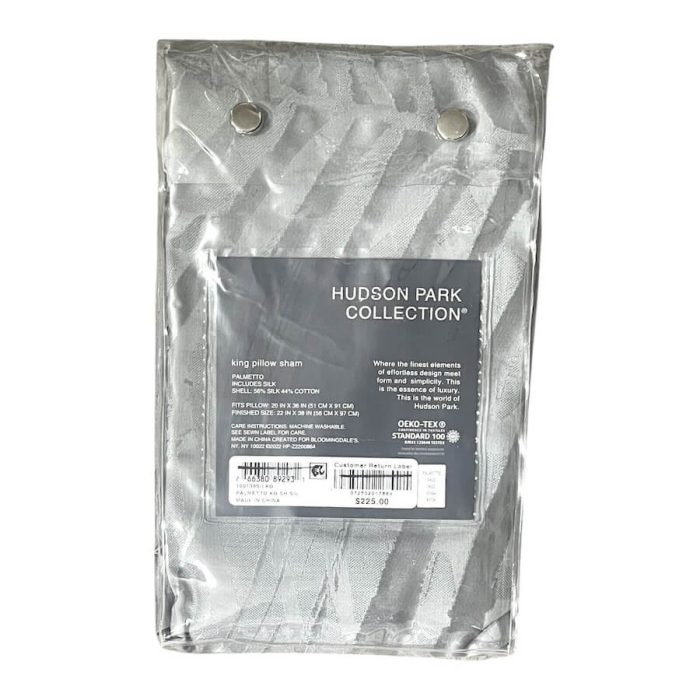 Hudson Park Luxe Palmetto King Sham Gray 5