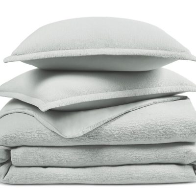 Sky Textured Matelasse Duvet Set Mineral Grey