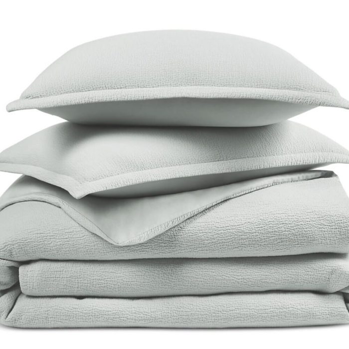 Sky Textured Matelasse Duvet Set Mineral Grey