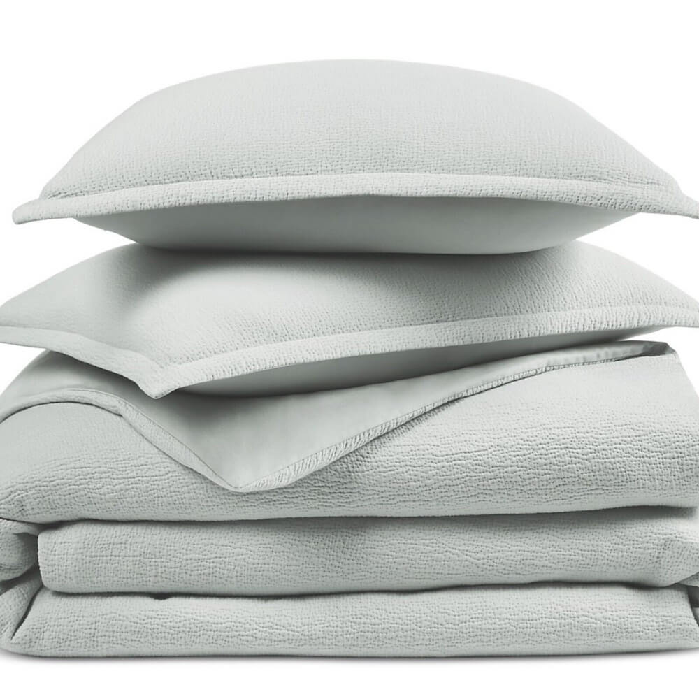 Sky Textured Matelasse Duvet Set Mineral Grey