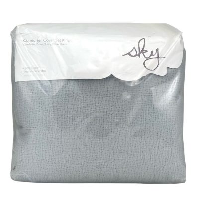 Sky Textured Matelasse Duvet King Set Mineral Grey