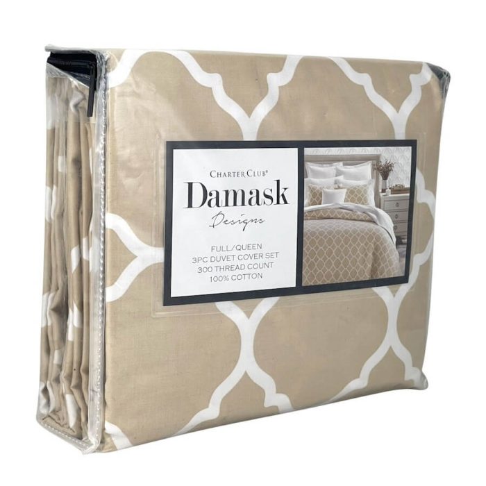 Charter Club Damask Designs Inverted Geo Full/Queen Duvet Set 2