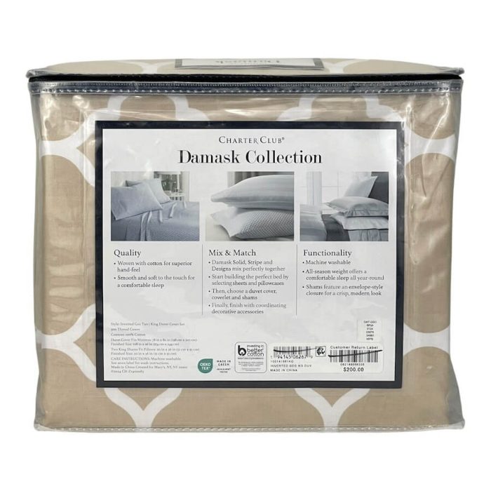 Charter Club Damask Designs Inverted Geo King Duvet Set 3