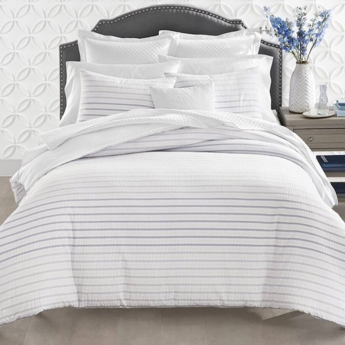 Charter Club Damask Designs Seersucker Ombre Stripe Duvet Set 2