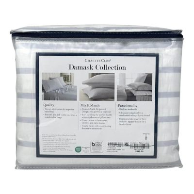 Charter Club Damask Designs Seersucker Ombre Stripe King Duvet Set 2