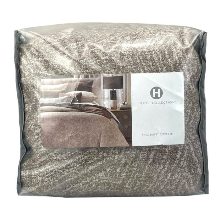 Hotel Collection Woodgrain King Duvet Set Hazelnut