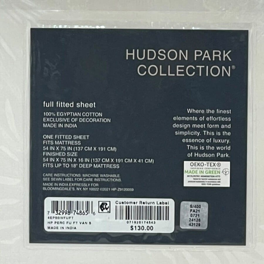 Hudson Park Classic Linens Percale Full Fitted Sheet Vanilla Sky 4 Hudson Park Classic Linens Percale Full Fitted Sheet Vanilla Sky 3