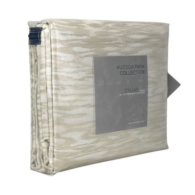 Hudson Park Tropea Yarn Dye Jacquard King Duvet Cover Natural 2