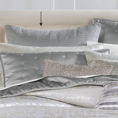Hudson Park Woven Shibori Embroidered Euro Sham Silver 2