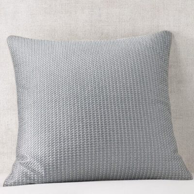 Hudson Park Woven Shibori Embroidered Euro Sham Silver