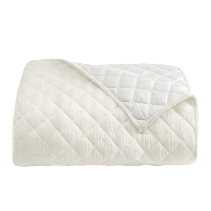 Martha Stewart Tufted Velvet Quilt Ivory