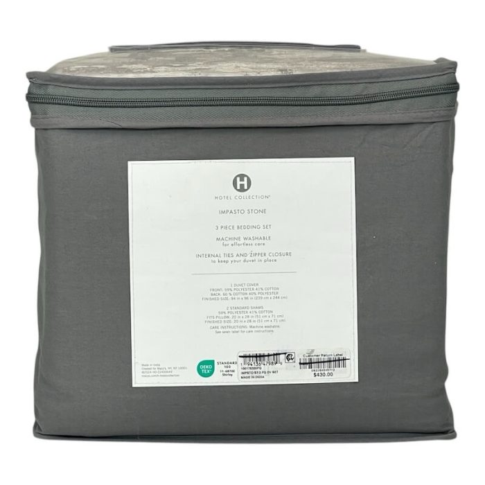 Hotel Collection Impasto Stone Full/Queen Duvet Set 3