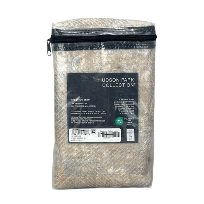 Hudson Park Linear Sandstone King Sham Gold 4