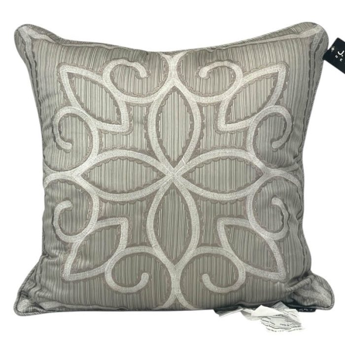 J Queen New York Deco 18 x 18 Decorative Pillow Silver 2