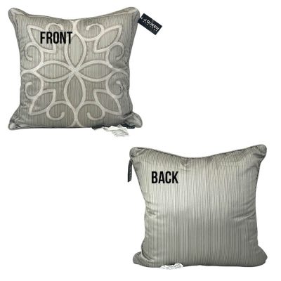 J Queen New York Deco 18 x 18 Decorative Pillow Silver