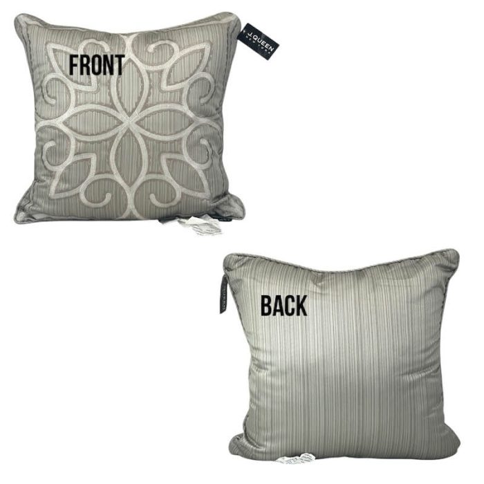 J Queen New York Deco 18 x 18 Decorative Pillow Silver