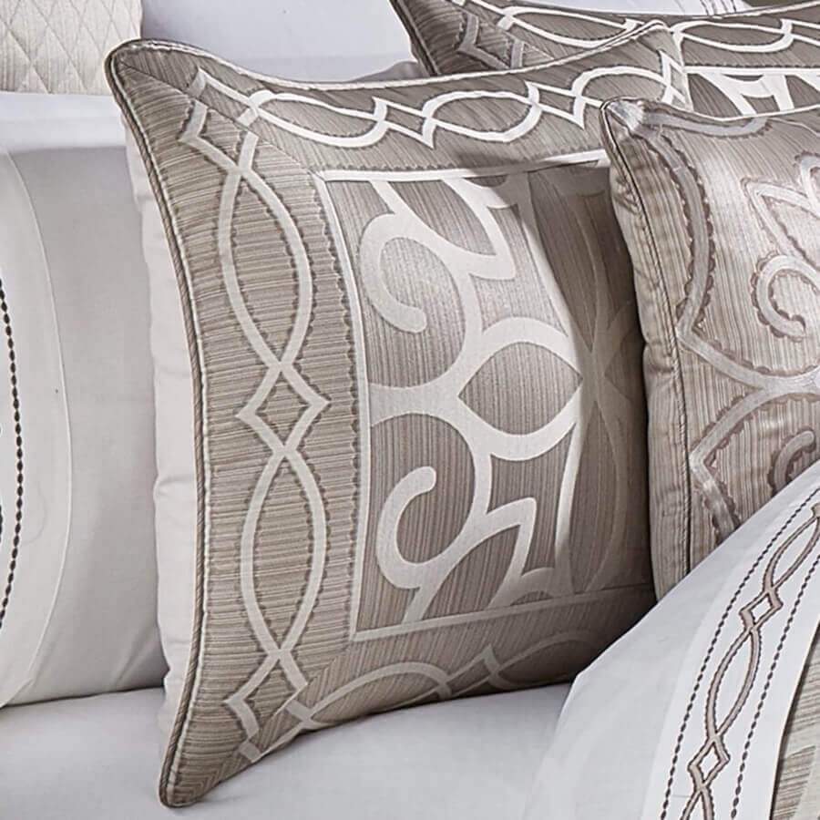 J Queen New York Deco Decorative Pillow Silver
