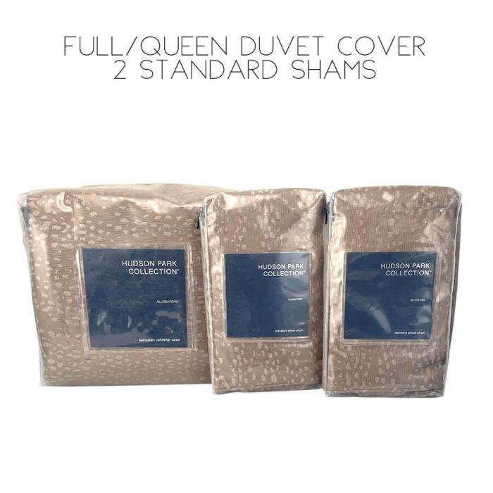 Hudson Park Allegatore Full-Queen Duvet Cover Set Rust